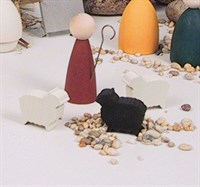 Shepherd with 3 Sheep