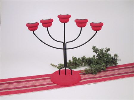 Candlestick 5-branches red