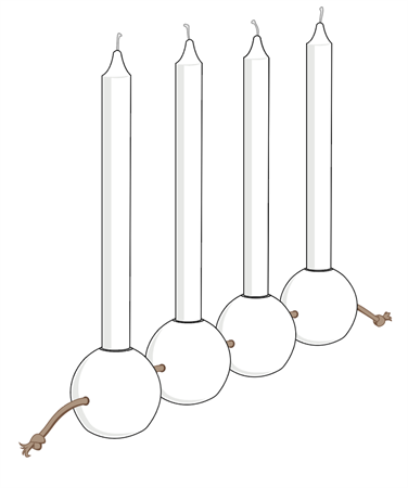 Ljusstake Snöboll, 4 ljus, fp