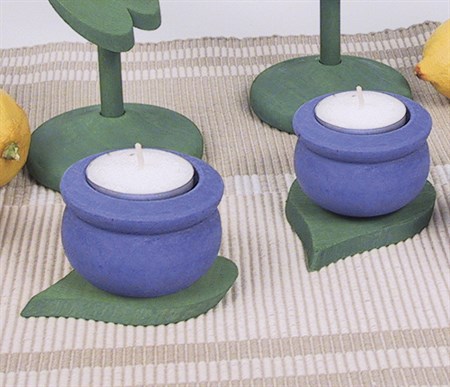 Candlestick on leaf blue