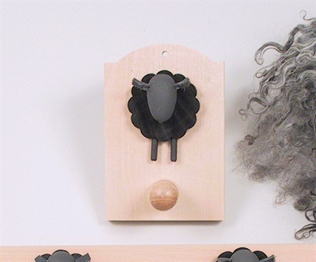 Hanger with sheep black 1 knob