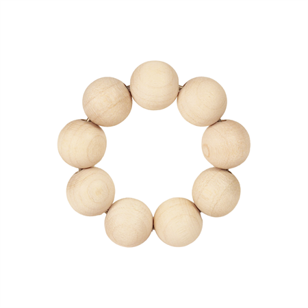Candlecollar large with beads natural