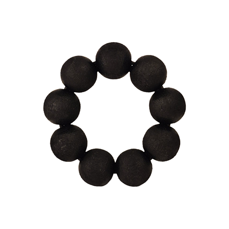 Candlecollar large with beads matt black