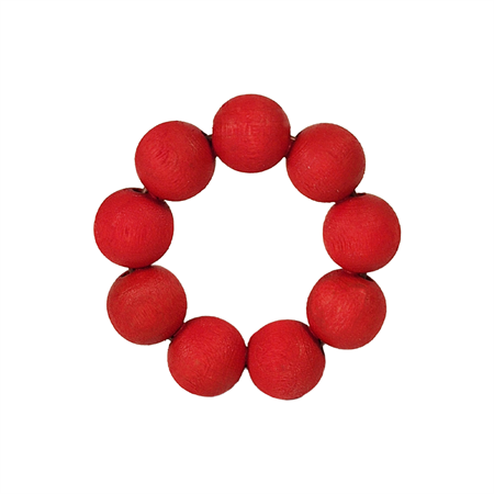 Candlecollar large with beads matte red