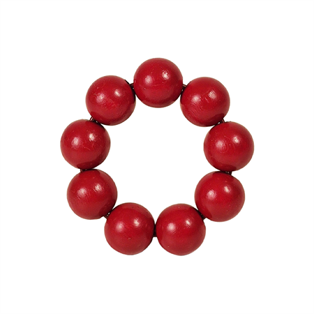 Candlecollar large with beads shiny red