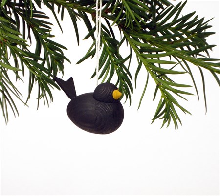 DecoBird small black with ribbon