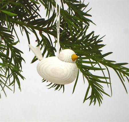 DecoBird small white with ribbon