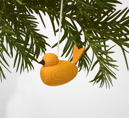 DecoBird small yellow with ribbon