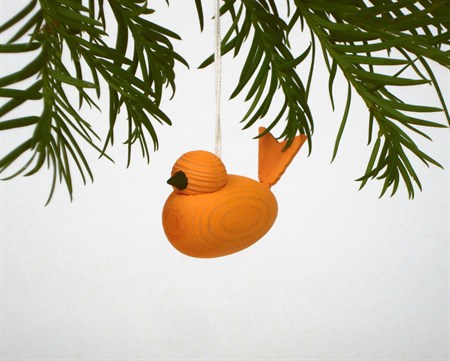 DecoBird small orange with ribbon