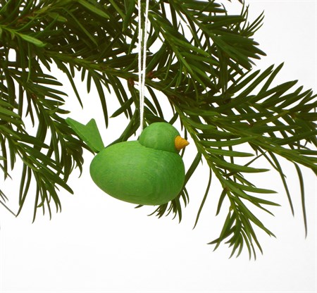 DecoBird small lightgreen w ribbon