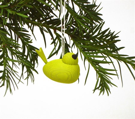 DecoBird small limegreen w ribbon
