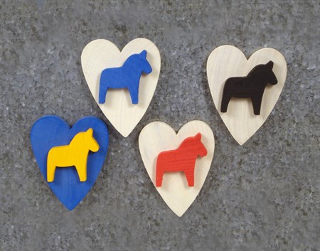 Heartmagnet with horse black