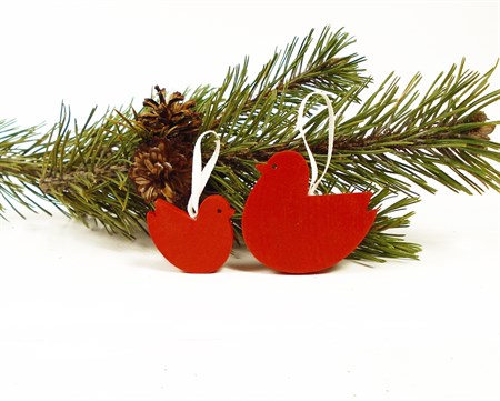 Bird large red ornament