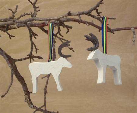 Reindeer ornament white