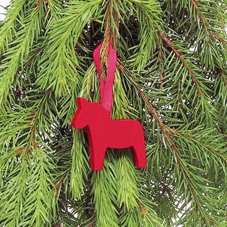 Horse red with ribbon