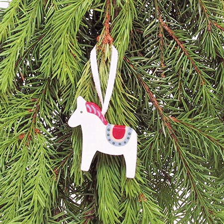 Horse with ribbon red decor