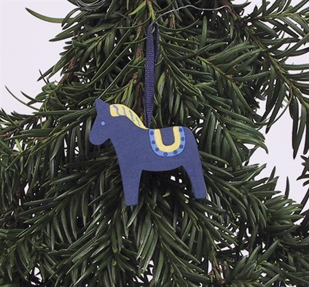 Horse with ribbon blue/yellow