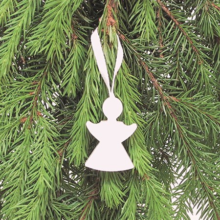 Angel with ribbon, white