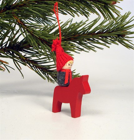 Santa boy on horse with ribbon - End of Season