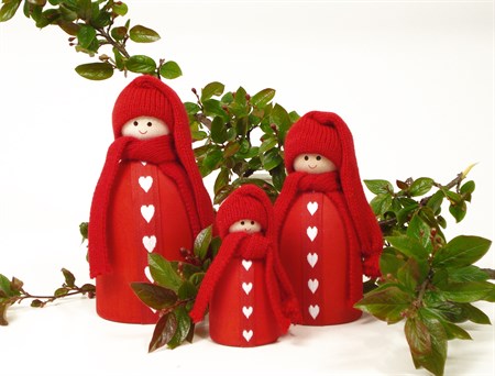 Santa heartribbon small red