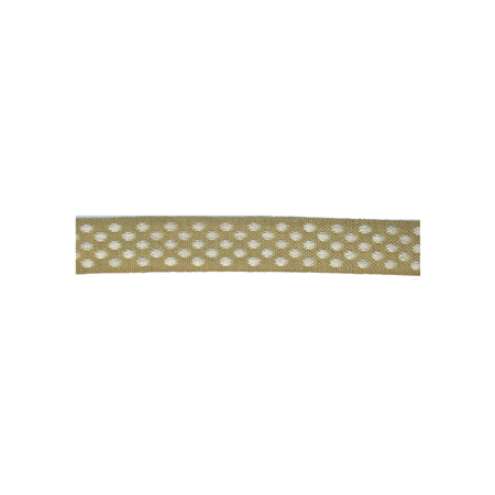 Ribbon 15 mm beige/white dots