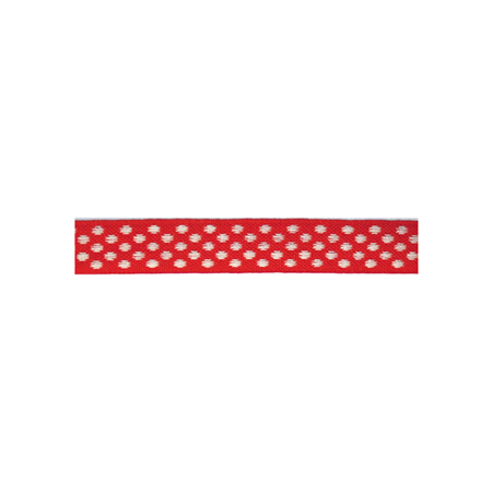 Ribbon 15 mm red/white dots