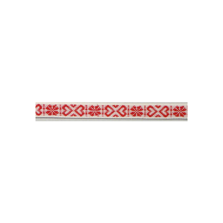 Ribbon 11mm white/red hearts