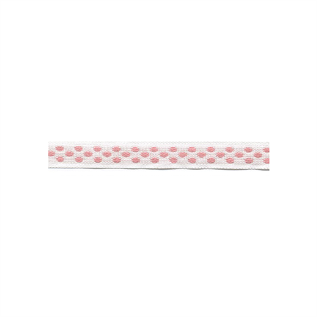 Ribbon 12 mm white/pink