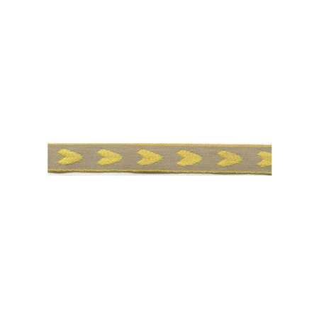 Ribbon 12 mm nat, yellow heart