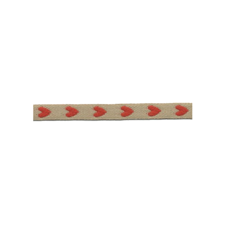 Ribbon 8 mm nat/red hearts